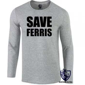 Camiseta manga longa Infantil ou Adulto curtindo a vida adoidado save ferris