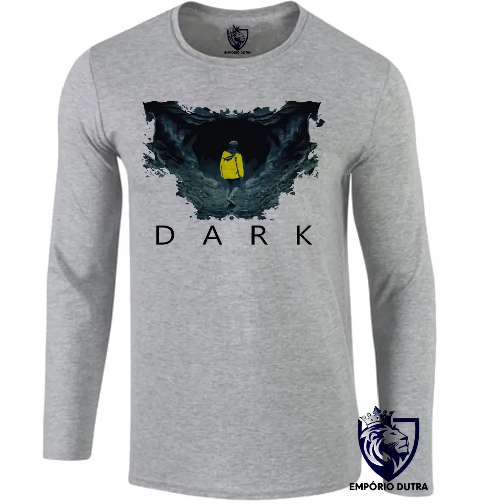Camiseta manga longa Infantil ou Adulto Dark caverna Imagem