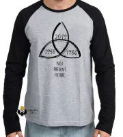 Camiseta manga longa Infantil ou Adulto Dark past present future - Foto 2