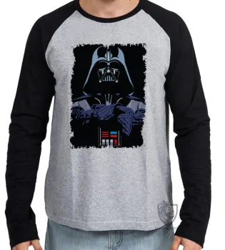 Camiseta manga longa Infantil ou Adulto Darth Vader Star Wars - Foto 2