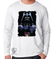 Camiseta manga longa Infantil ou Adulto Darth Vader Star Wars - Foto 3