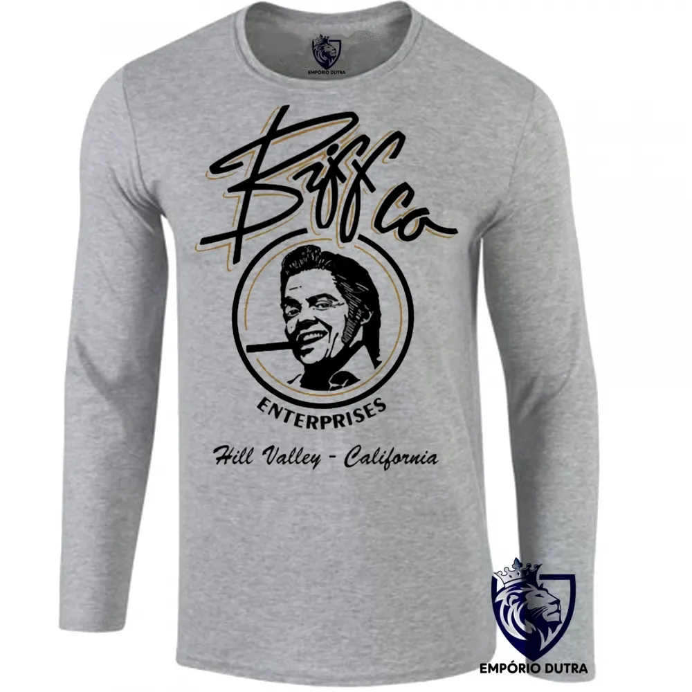 Camiseta manga longa Infantil ou Adulto de volta futuro Biff co Imagem