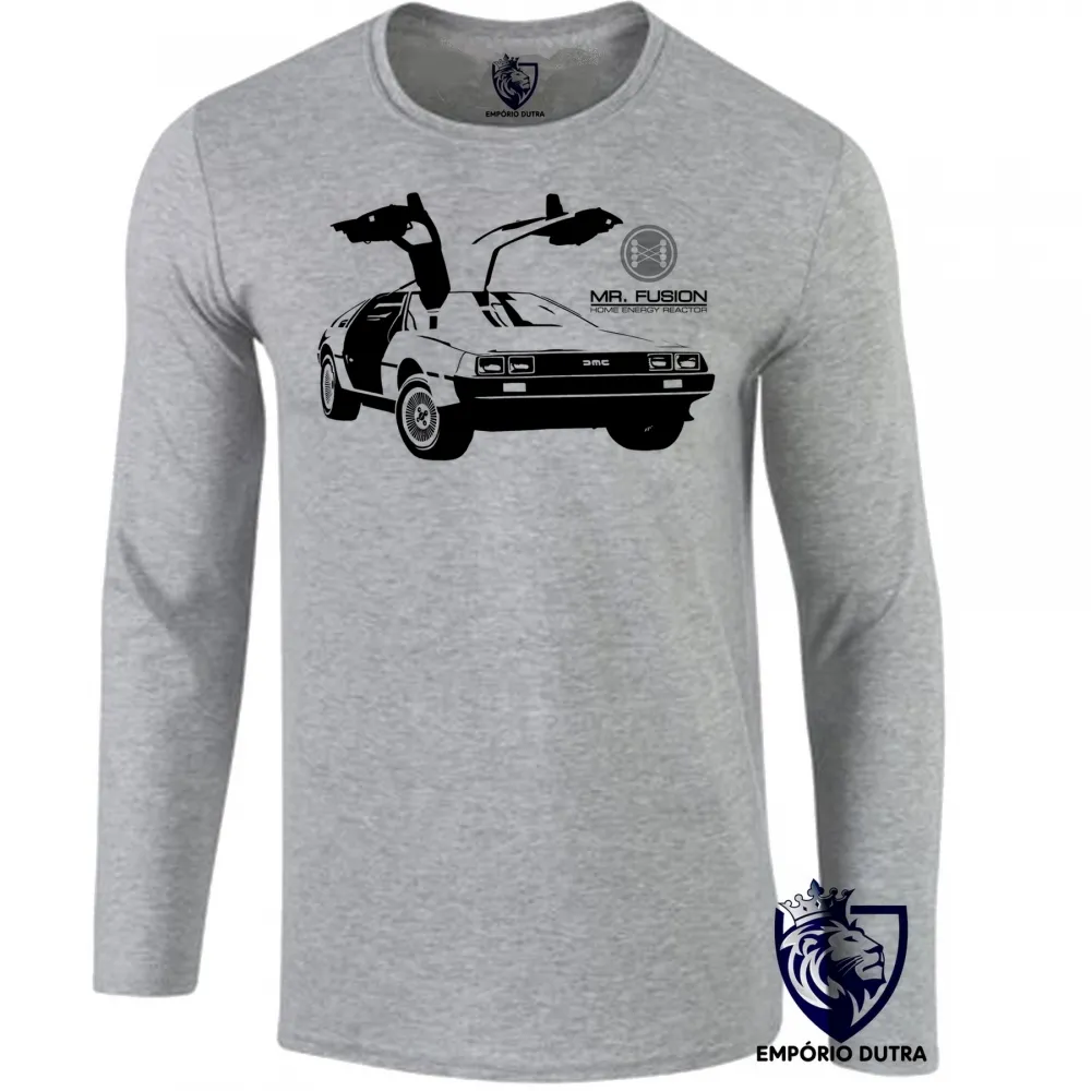 Camiseta manga longa Infantil ou Adulto De volta para o futuro  DeLorean