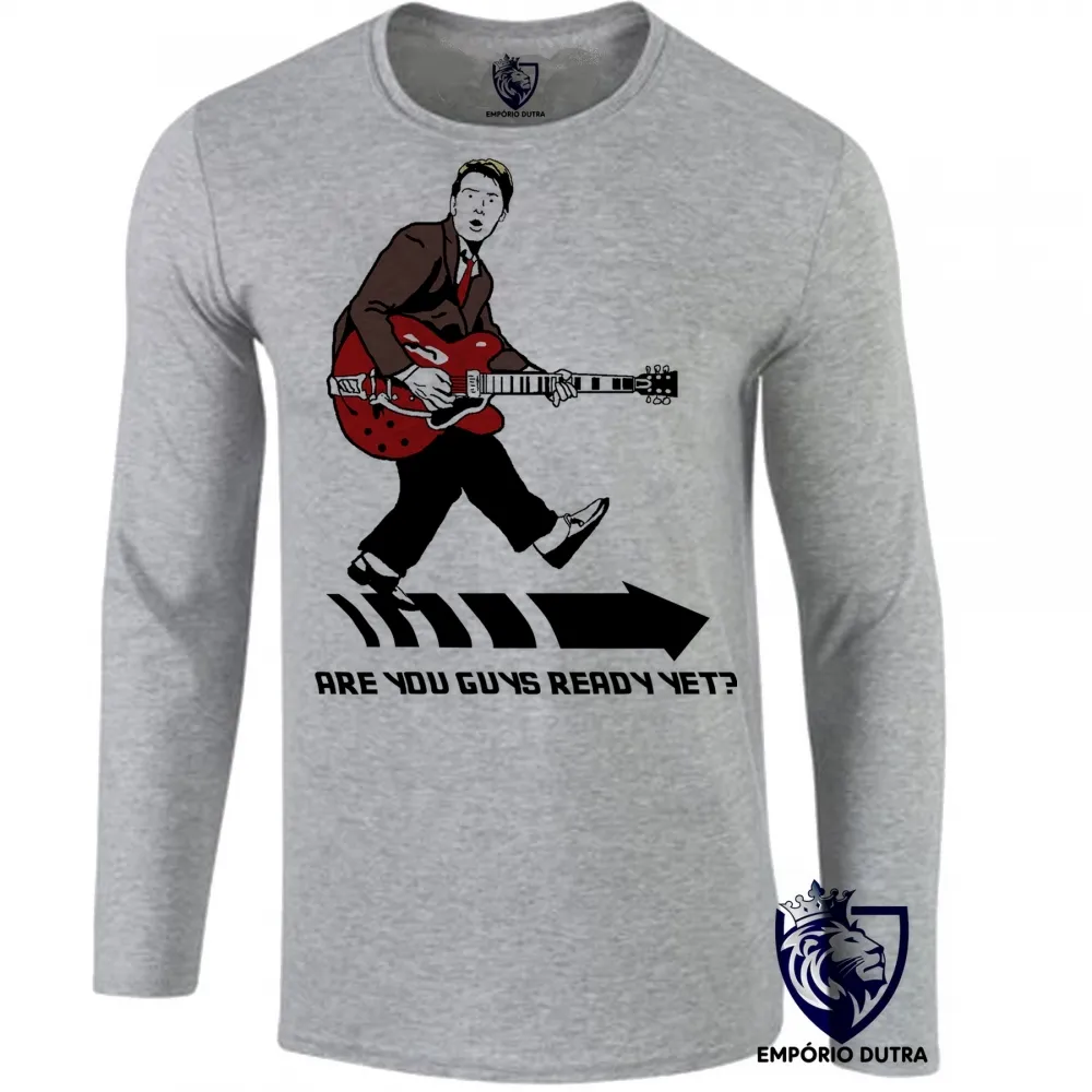 Camiseta manga longa Infantil ou Adulto De volta para o futuro Marty guitarra Imagem