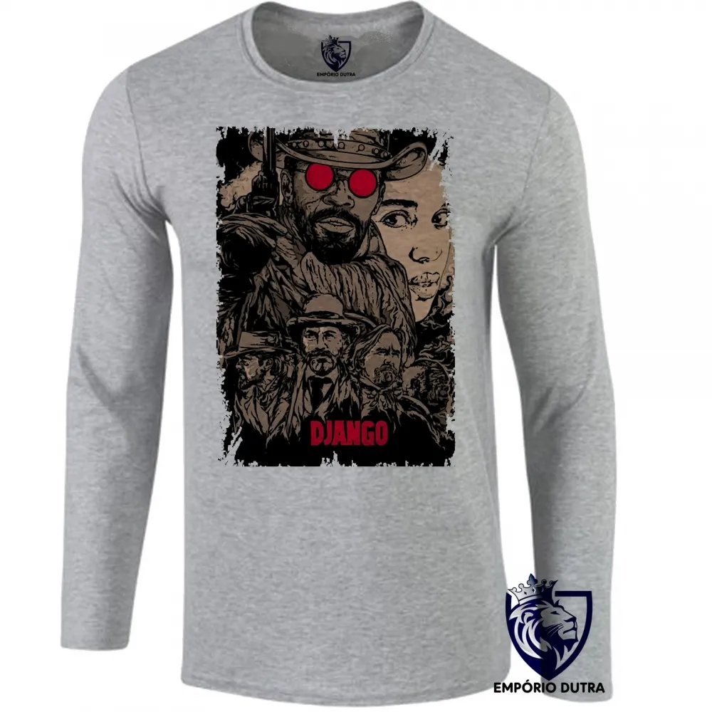 Camiseta manga longa Infantil ou Adulto Django livre