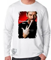 Camiseta manga longa Infantil ou Adulto Dr House Everybody lies - Foto 3
