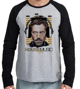 Camiseta manga longa Infantil ou Adulto Dr House music - Foto 2