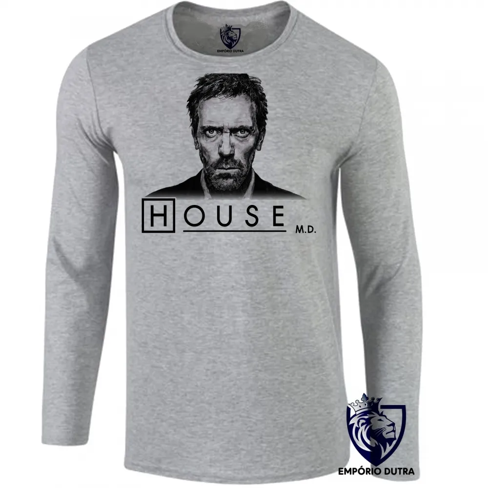 Camiseta manga longa Infantil ou Adulto Dr. House desenho Imagem