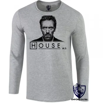 Camiseta manga longa Infantil ou Adulto Dr. House desenho