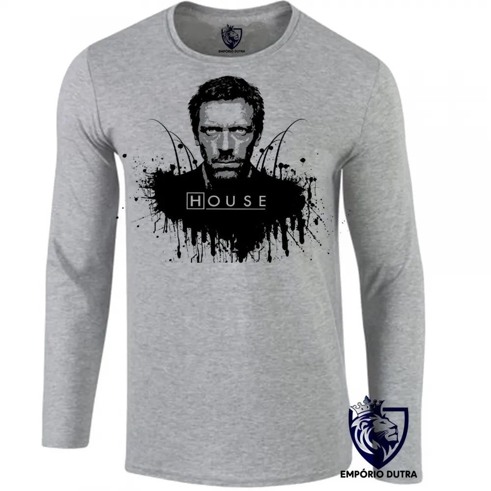 Camiseta manga longa Infantil ou Adulto Dr. House pintado