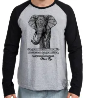 Camiseta manga longa Infantil ou Adulto Elefante Mario Puzo escritor - Foto 2