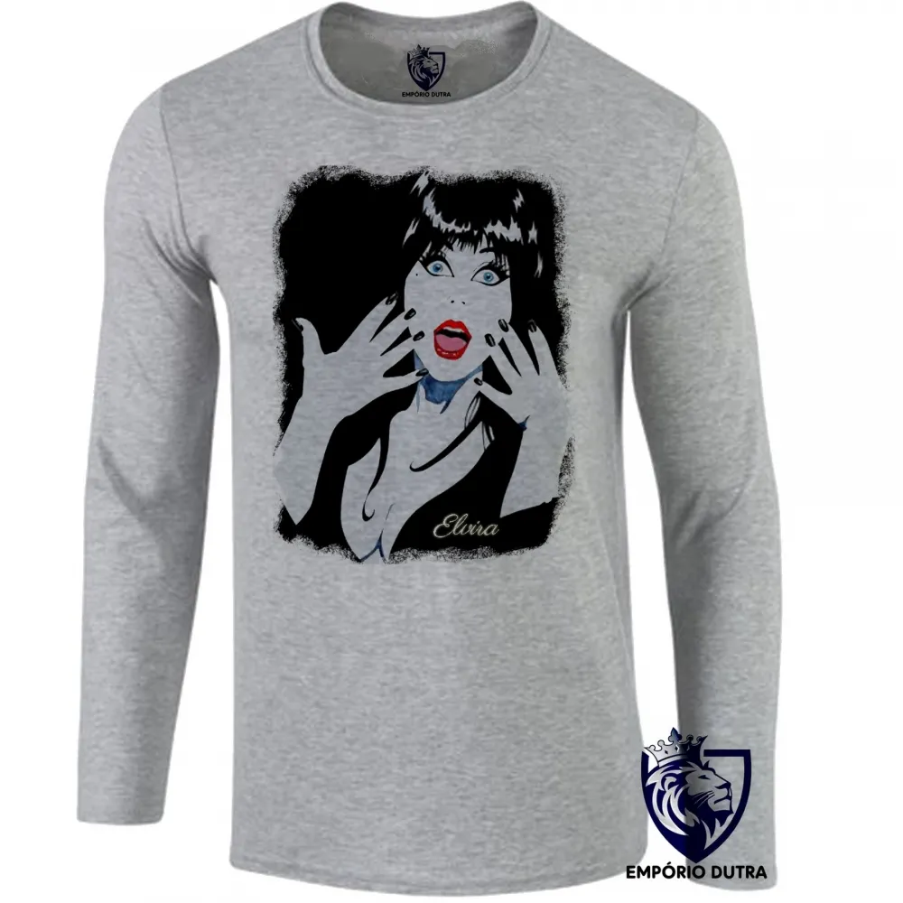 Camiseta manga longa Infantil ou Adulto elvira rainha das trevas Imagem