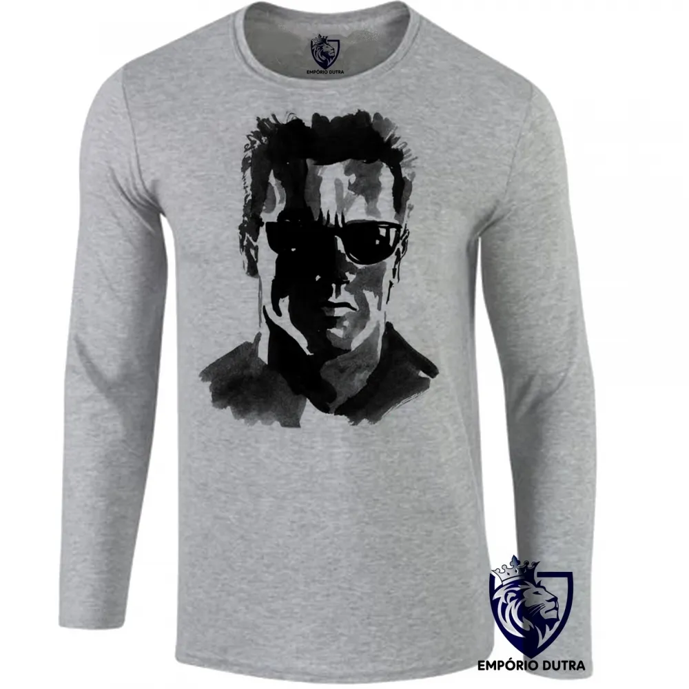 Camiseta manga longa Infantil ou Adulto exterminador do futuro 2 terminator arnold schwarzenegger Imagem