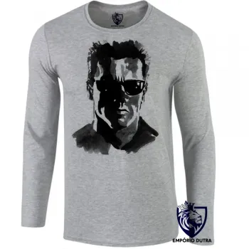 Camiseta manga longa Infantil ou Adulto exterminador do futuro 2 terminator arnold schwarzenegger