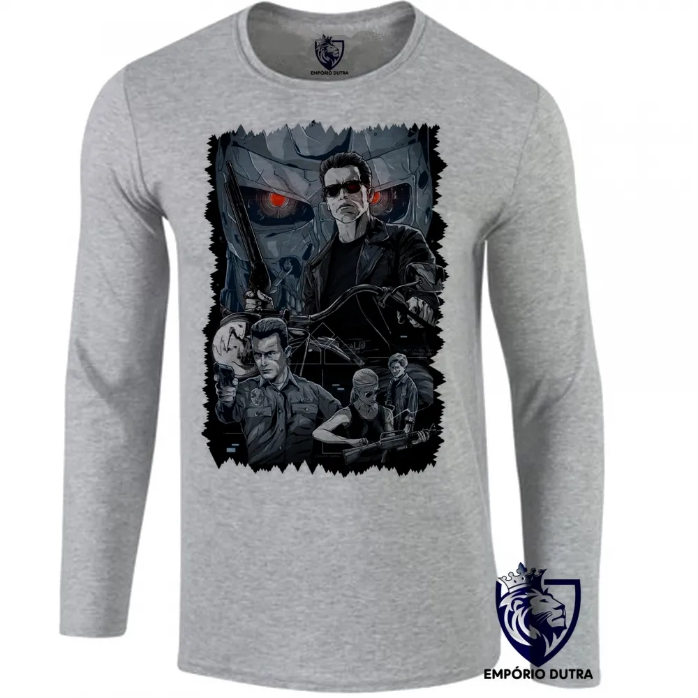 Camiseta manga longa Infantil ou Adulto exterminador do futuro terminator 2 julgamento final