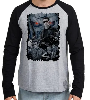 Camiseta manga longa Infantil ou Adulto exterminador do futuro terminator 2 julgamento final - Foto 2