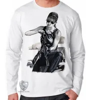 Camiseta manga longa Infantil ou Adulto exterminador do futuro terminator 2 Sarah Connor - Foto 3