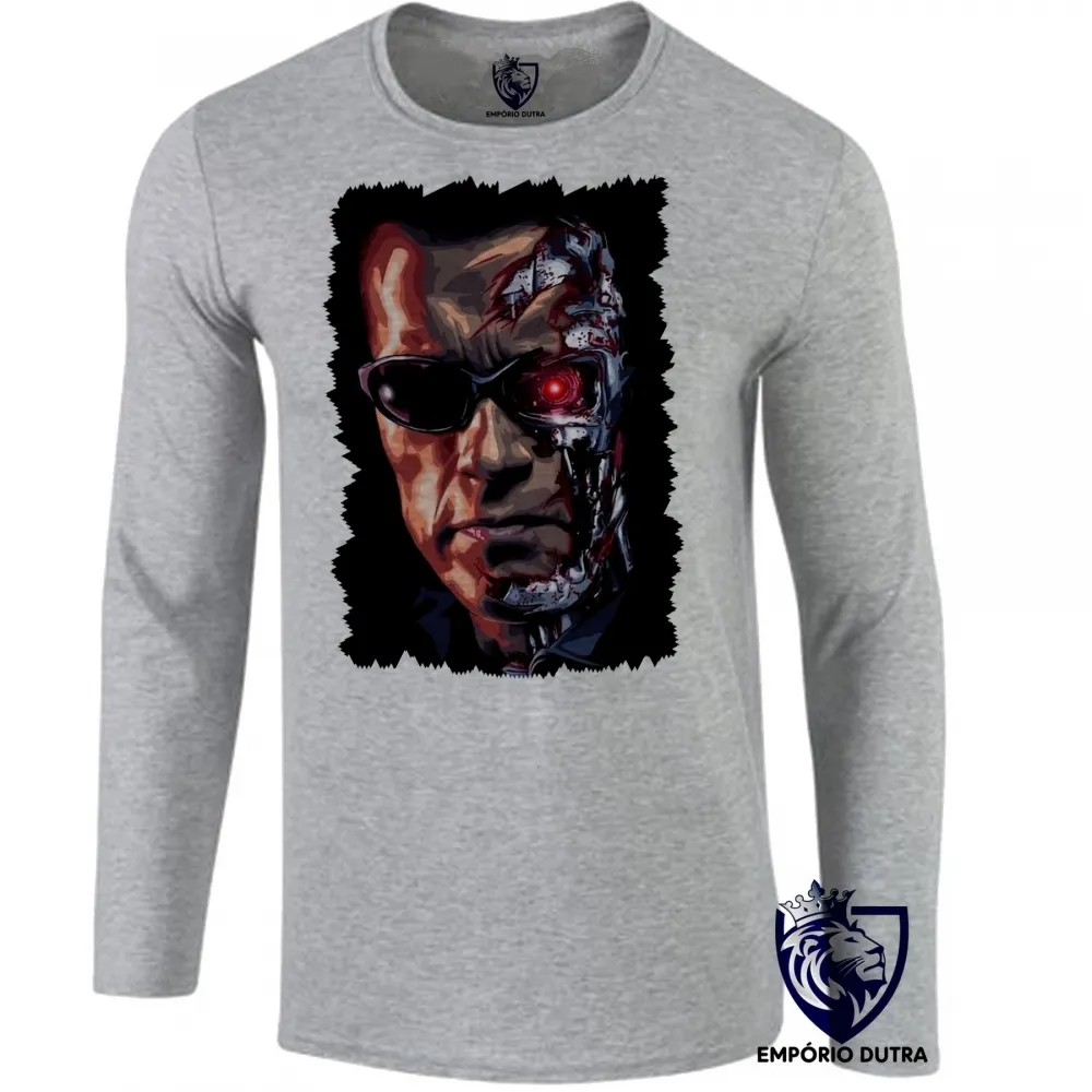 Camiseta manga longa Infantil ou Adulto exterminador do futuro terminator 3 maquinas