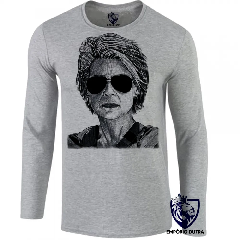 Camiseta manga longa Infantil ou Adulto exterminador do futuro terminator 6 Sarah Connor Imagem