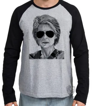 Camiseta manga longa Infantil ou Adulto exterminador do futuro terminator 6 Sarah Connor - Foto 2