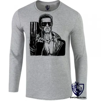 Camiseta manga longa Infantil ou Adulto exterminador do futuro terminator arnold schwarzenegger