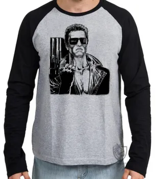 Camiseta manga longa Infantil ou Adulto exterminador do futuro terminator arnold schwarzenegger - Foto 2