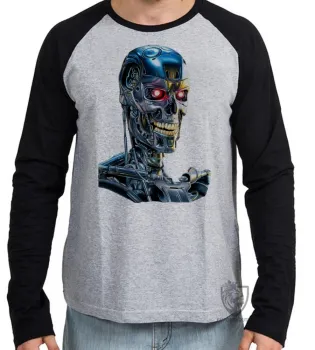 Camiseta manga longa Infantil ou Adulto exterminador do futuro terminator robo t 800 - Foto 2