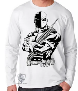 Camiseta manga longa Infantil ou Adulto exterminador vilão parecido deadpool Dead Pool - Foto 2