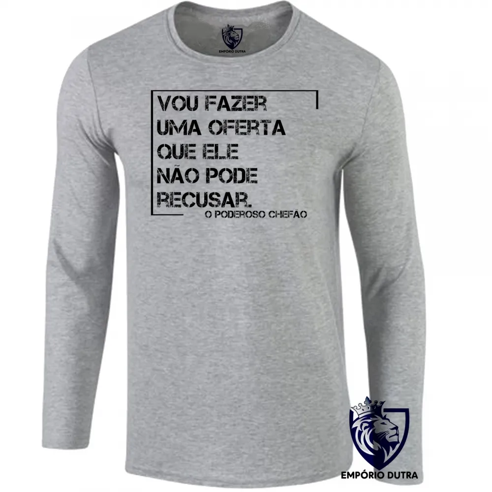 Camiseta manga longa Infantil ou Adulto Frase filme poderoso chefão The Godfather Imagem