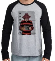 Camiseta manga longa Infantil ou Adulto freddy krueger preso - Foto 2