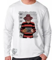 Camiseta manga longa Infantil ou Adulto freddy krueger preso - Foto 3