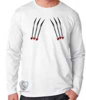 Camiseta manga longa Infantil ou Adulto Garras Wolverine x men - Foto 3