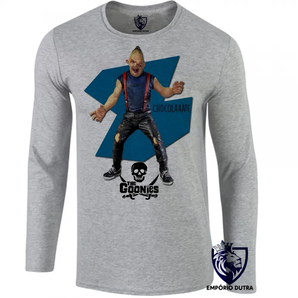Camiseta manga longa Infantil ou Adulto Goonies Sloth Chocolate Imagem