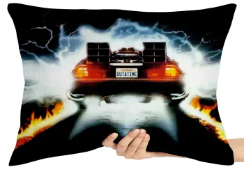 Capa de Almofada ou Travesseiro DeLorean rastro fogo