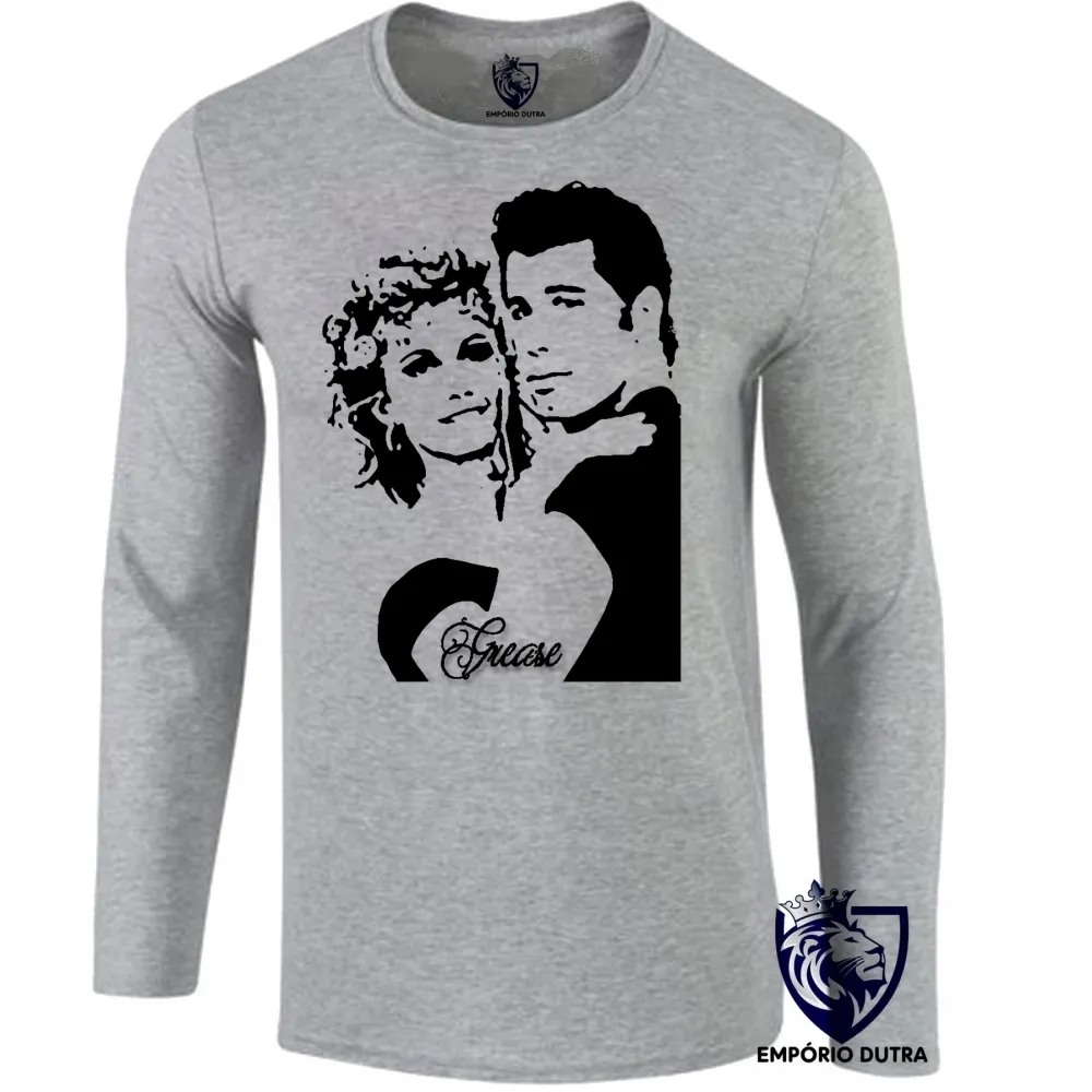 Camiseta manga longa Infantil ou Adulto Grease john travolta tempos brilhantina Imagem