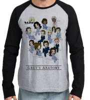 Camiseta manga longa Infantil ou Adulto Greys Anatomy turma seriado - Foto 2