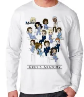 Camiseta manga longa Infantil ou Adulto Greys Anatomy turma seriado - Foto 3
