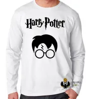 Camiseta manga longa Infantil ou Adulto Harry potter bruxo magico varinha filme - Foto 3