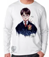 Camiseta manga longa Infantil ou Adulto Harry Potter criança bruxo magico joven - Foto 3