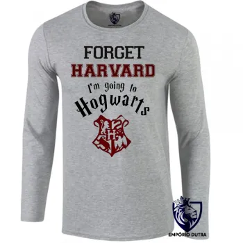 Camiseta manga longa Infantil ou Adulto harry potter hogwarsts harvard forget