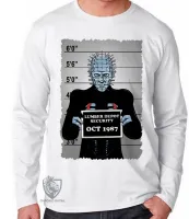 Camiseta manga longa Infantil ou Adulto Hellraiser vilão filme terror antigo - Foto 3