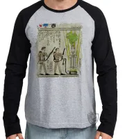 Camiseta manga longa Infantil ou Adulto hieróglifos Caça Fantasmas - Foto 2