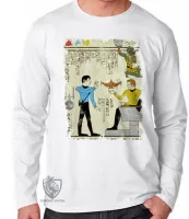 Camiseta manga longa Infantil ou Adulto hieróglifos Star Trek - Foto 3