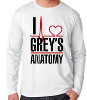 Camiseta manga longa Infantil ou Adulto I love Greys Anatomy serie - Foto 3