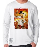 Camiseta manga longa Infantil ou Adulto Indiana Jones chicote - Foto 3