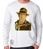 Camiseta manga longa Infantil ou Adulto Indiana Jones desenho - Foto 3