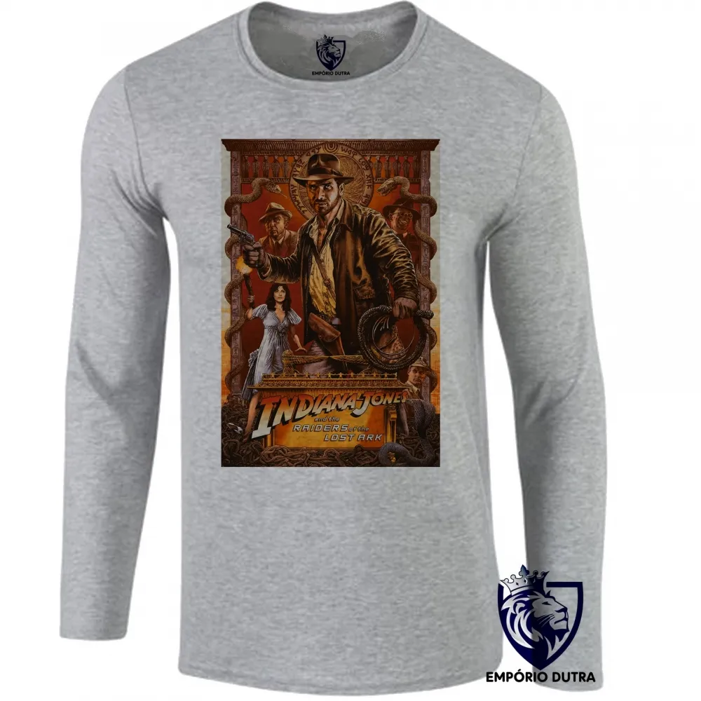 Camiseta manga longa Infantil ou Adulto Indiana Jones arca Aliança