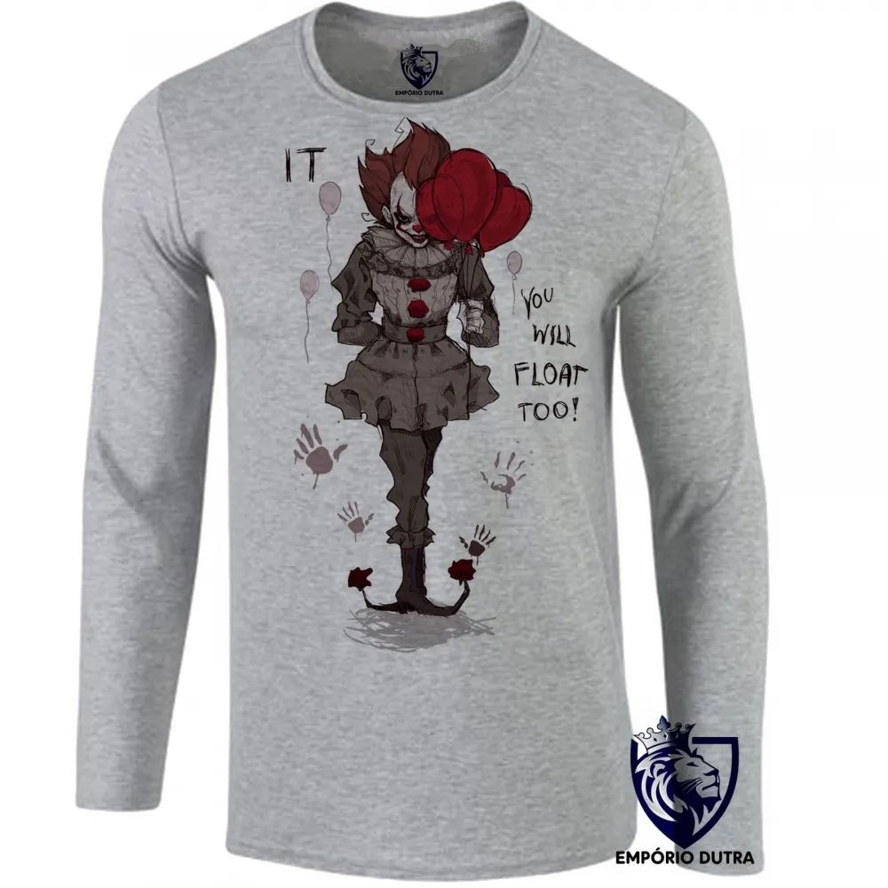 Camiseta manga longa Infantil ou Adulto It a coisa palhaço coringa Imagem