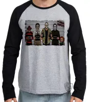Camiseta manga longa Infantil ou Adulto jason chuck Freddy Krueger Massacre da Serra Elétrica Halloween vilões - Foto 2