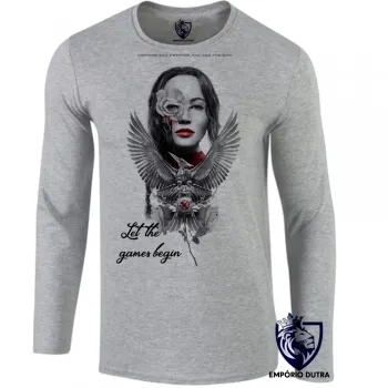 Camiseta manga longa Infantil ou Adulto jogos vorazes